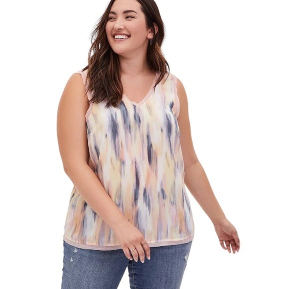 Torrid NWT Georgette Raw Edge Tank Size 12 - Picture 1 of 10